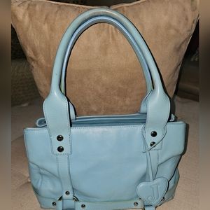 100% Leather Juicy Couture Rare Vintage Satchel Weekender Purse Mirror P…